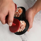 1 set de matriță rotundă pentru hamburger cu două orificii pentru carne, bucătar de bucătărie, carne de vită, grătar, mașină de prăjitură pentru burger, instrument creativ
