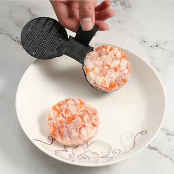 1 σετ διπλής τρύπας στρογγυλή φόρμα κρέατος για χάμπουργκερ κουζίνα σεφ μοσχαρίσιο μπάρμπεκιου μπιφτέκι μηχανή φόρμας δημιουργικό εργαλείο