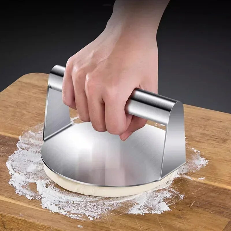 430 nerūdijančio plieno mėsainių mėsos presas apskritas kvadratinis mėsainių mėsos presas virtuvės įrankis mėsos preso lėkštė 1vnt