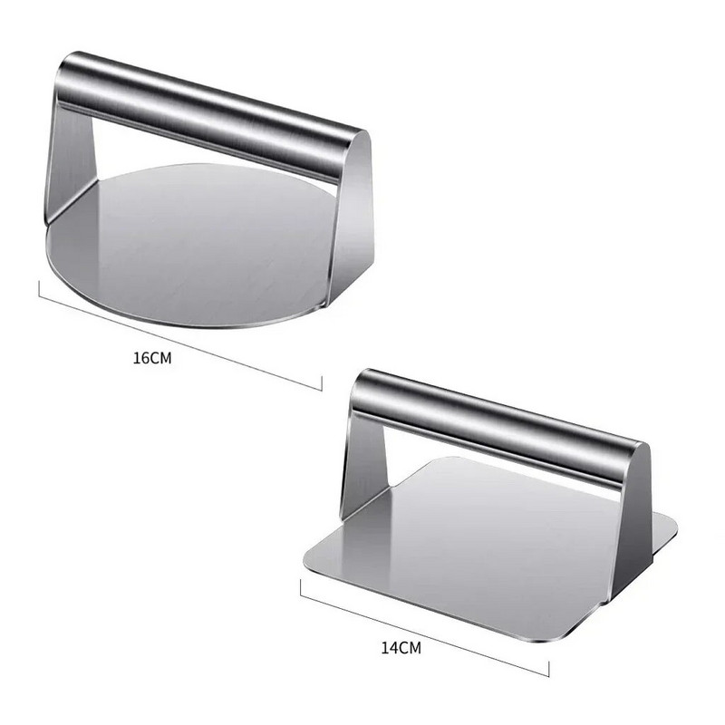 430 nerūdijančio plieno mėsainių mėsos presas apskritas kvadratinis mėsainių mėsos presas virtuvės įrankis mėsos preso lėkštė 1vnt