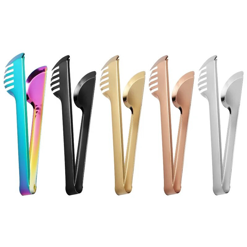 Rozsdamentes acél kültéri grillfogók tapadásmentes ételkapcsok saláta marhahús büfébilincs otthoni főzőedények