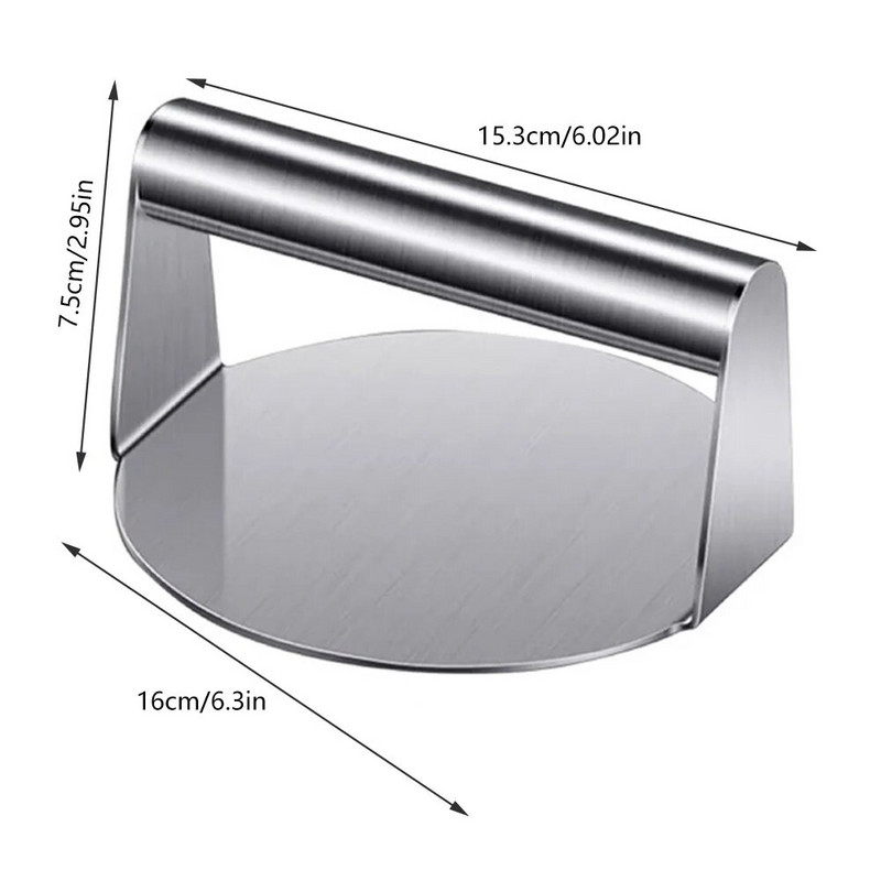 Rozsdamentes acél kerek hamburger húsprés tapadásmentes hamburgerkészítő konyhai kellékek élelmiszerek hamburger steak húsprés tányér