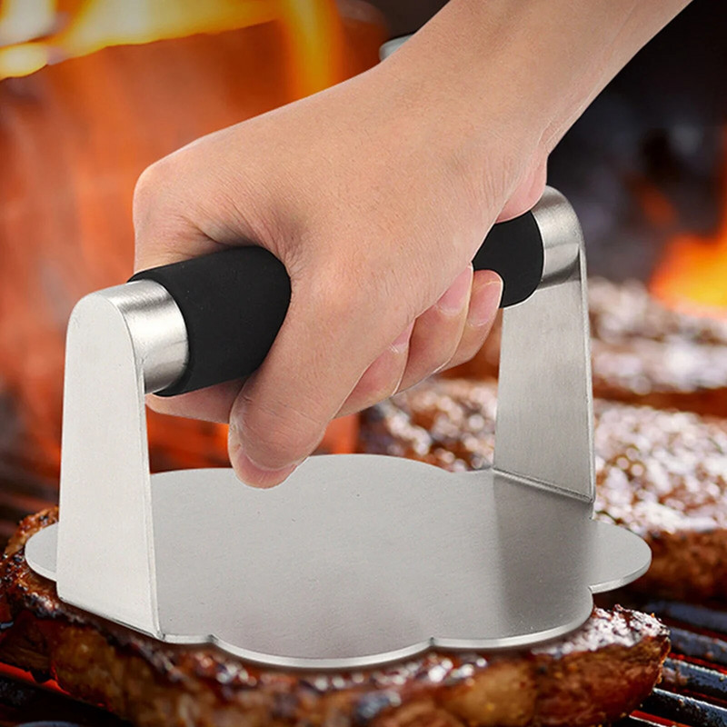 Konyhai Burger Press Smooth BBQ Press Burger Smasher grillhez Barbecue Marhasütő Tartozékok Tapadásmentes Burgerek Hús