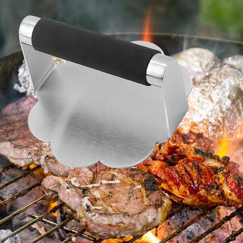 Konyhai Burger Press Smooth BBQ Press Burger Smasher grillhez Barbecue Marhasütő Tartozékok Tapadásmentes Burgerek Hús