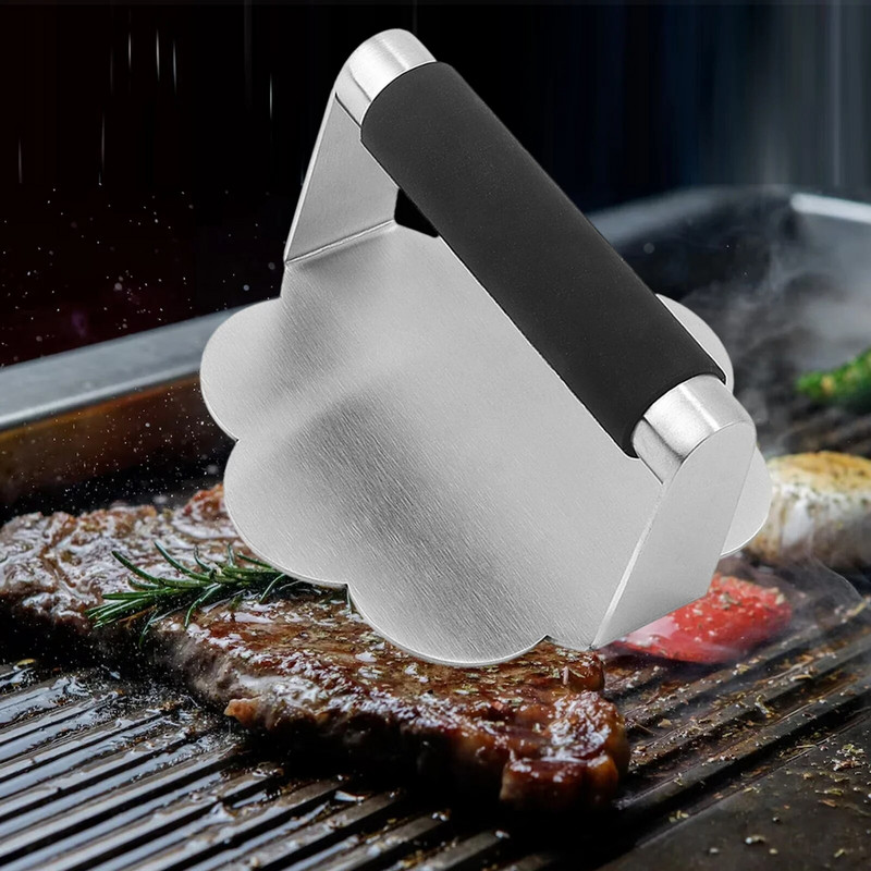 Konyhai Burger Press Smooth BBQ Press Burger Smasher grillhez Barbecue Marhasütő Tartozékok Tapadásmentes Burgerek Hús