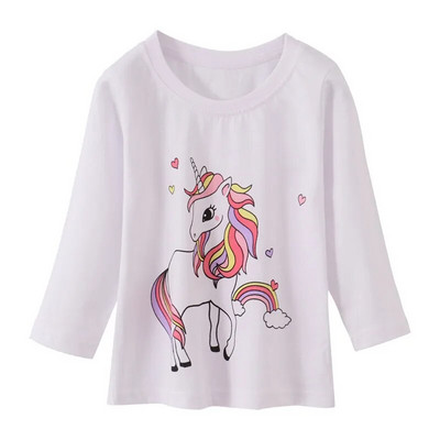 Jumping Meters 2-7T Tricouri pentru fete nou sosiri Toamnă primăvară Îmbrăcăminte pentru copii Bluze cu mânecă lungă pentru copii Tricouri pentru copii Topuri