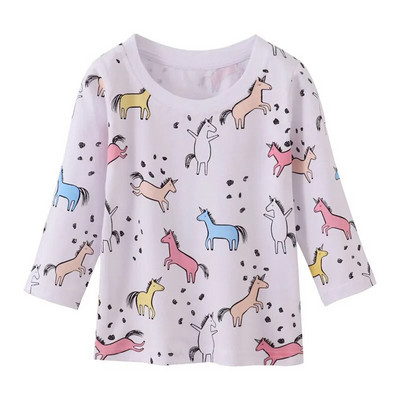 Jumping Meters 2-7T Tricouri pentru fete nou sosiri Toamnă primăvară Îmbrăcăminte pentru copii Bluze cu mânecă lungă pentru copii Tricouri pentru copii Topuri