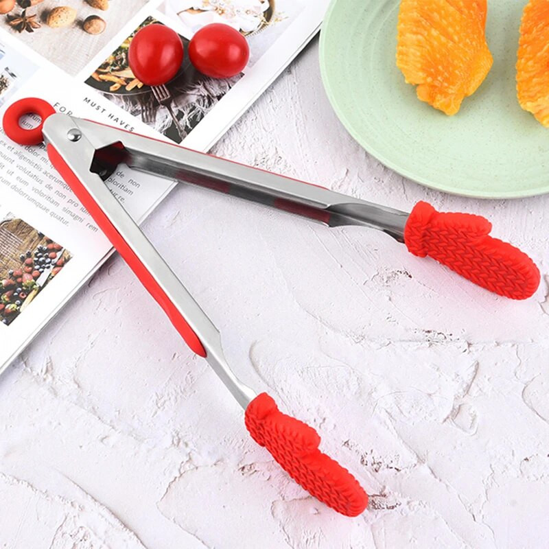 Kūrybingos kalėdinės duonos maisto segtukai Silikoninės kepsninės serviravimo žnyplės Kepsnių kepimo spaustukai Virtuvės gaminimo priedai