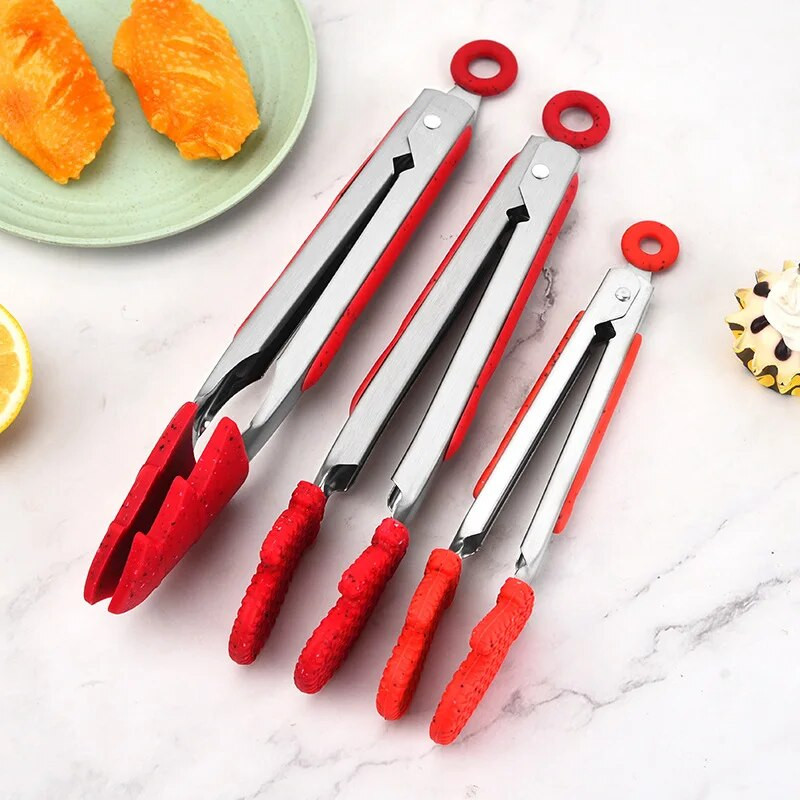 Kūrybingos kalėdinės duonos maisto segtukai Silikoninės kepsninės serviravimo žnyplės Kepsnių kepimo spaustukai Virtuvės gaminimo priedai