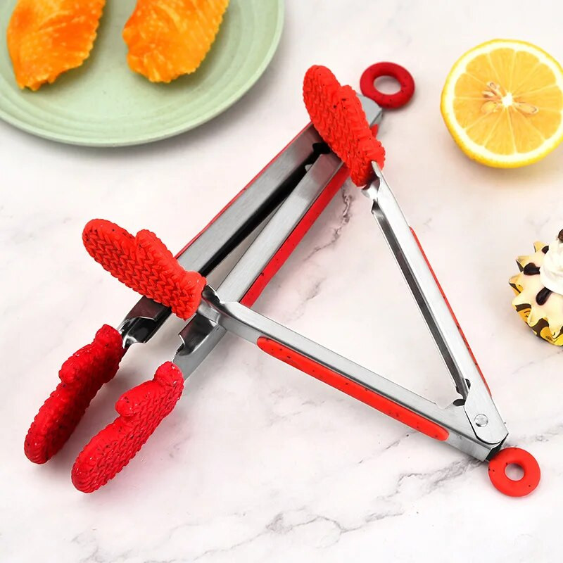 Kūrybingos kalėdinės duonos maisto segtukai Silikoninės kepsninės serviravimo žnyplės Kepsnių kepimo spaustukai Virtuvės gaminimo priedai