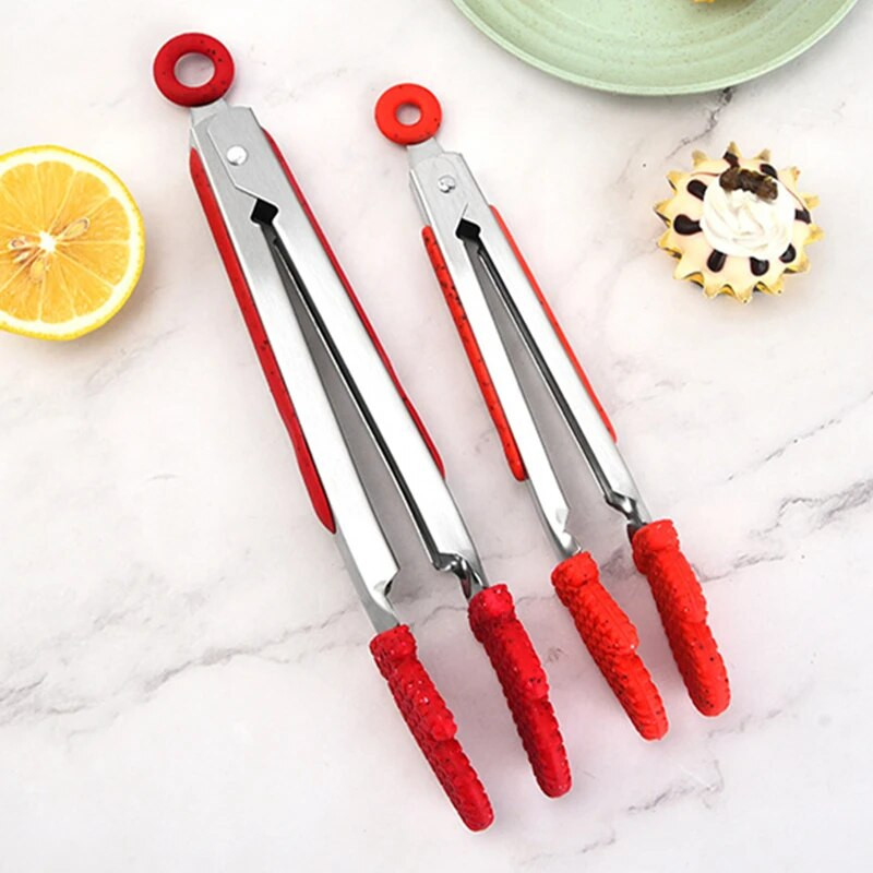 Kūrybingos kalėdinės duonos maisto segtukai Silikoninės kepsninės serviravimo žnyplės Kepsnių kepimo spaustukai Virtuvės gaminimo priedai