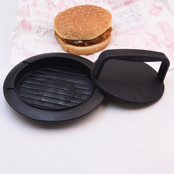 Черна пластмасова кръгла преса за хамбургери Мухъл за машина за бургери Мухъл за говеждо месо Скара за бургери Преса за банички Машина за мухъл Кухненски инструмент