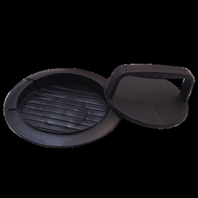 Juodo plastikinio apvalaus mėsainio preso mėsainių gaminimo mašina, formuojanti jautienos kepsninę, mėsainių presavimo paplotėlių gaminimo formavimo mašiną virtuvės įrankis