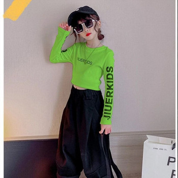 Μακρυμάνικο μπλουζάκι για κορίτσια για την άνοιξη Baby Kids Crop Tees Κορυφαία παιδικά ρούχα Streetwear Ρούχα μόδας Επιστολή Skinny 3 6 8 10 12 14 ετών