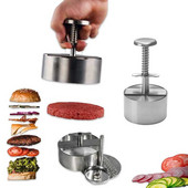 304 Nerūdijančio plieno mėsainio mėsos presas Burger Patty Maker Formos rankinis pyragas jautienos kiaulienos ryžių presas formų kūrimo ant grotelių mėsos įrankis