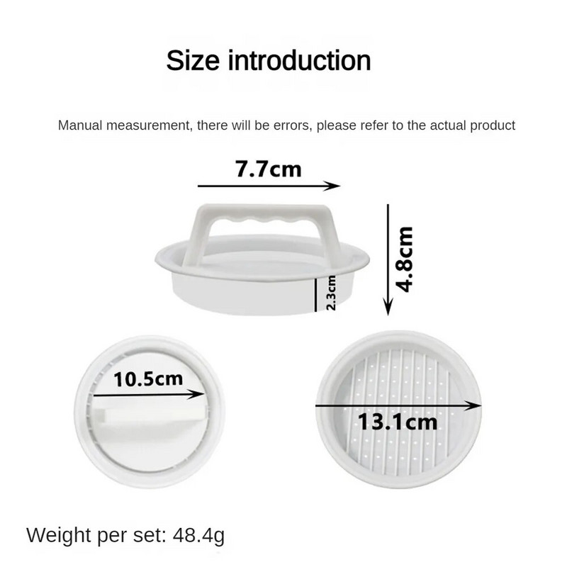 Mėsainio presas, įdarytas mėsainių presas, mėsos kepsninė Patty BBQ mėsainių gaminimo mašina Forma mėsainių gaminimo mašina Virtuvės įrankių priedai