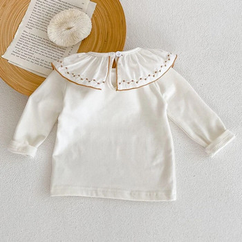 Βρεφική Παιδική Βρεφική Μπλουζάκι Κέντημα Φθινοπωρινό Γλυκό Μωρό Κοριτσάκι Μακρυμάνικο Μονόχρωμο Μπλουζάκι Παιδικά Ρούχα