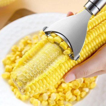 Εγχειρίδιο εργαλείου αποφλοίωσης καλαμποκιού από ανοξείδωτο χάλυβα Corn Thresher Corn Kerneler Peeler Εργαλεία φρούτων λαχανικών Gadgets κουζίνας Αξεσουάρ