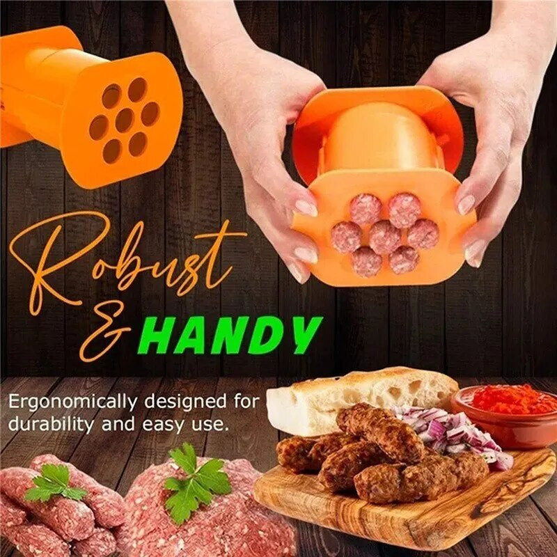 Egynyomásos Cevapcici Készítő Konyhai Hot Dog Burger Hús Kolbász Kézzel Készített Gadget Többfunkciós otthoni kolbászos hús csík kinyomó
