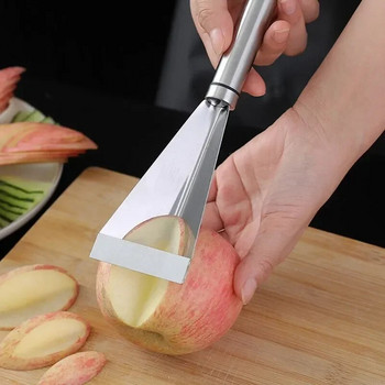 Ανοξείδωτα Gadgets κουζίνας Τρίγωνο πιατέλα φρούτων Αντιολισθητικό μαχαίρι σκαλίσματος τεχνητό κουτάλι Εργαλεία τραπεζαρίας Μπαρ στο σπίτι Κήπος