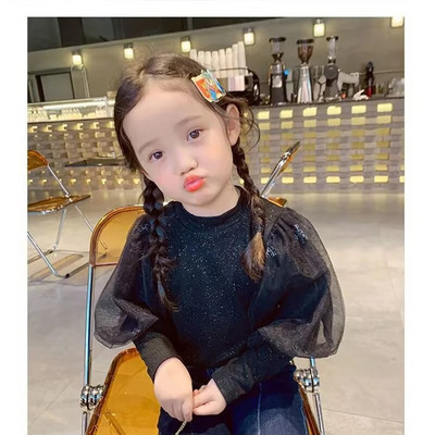 2022 GirlsTees Puff Hosszú ujjú póló Babaruha Téli Őszi Pulóverek Koreai Gyerekek Új felsők Gyermekruházat Babaruha