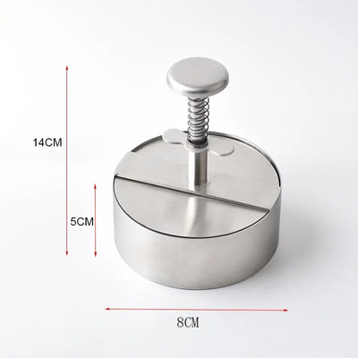 80 MM, 89 MM, 101 MM, 114 MM, 140 MM Hamburger Presă Burger Patty Maker 304 din oțel inoxidabil Carne de porc Vită Burger Presă manuală Mucegai Instrument pentru carne