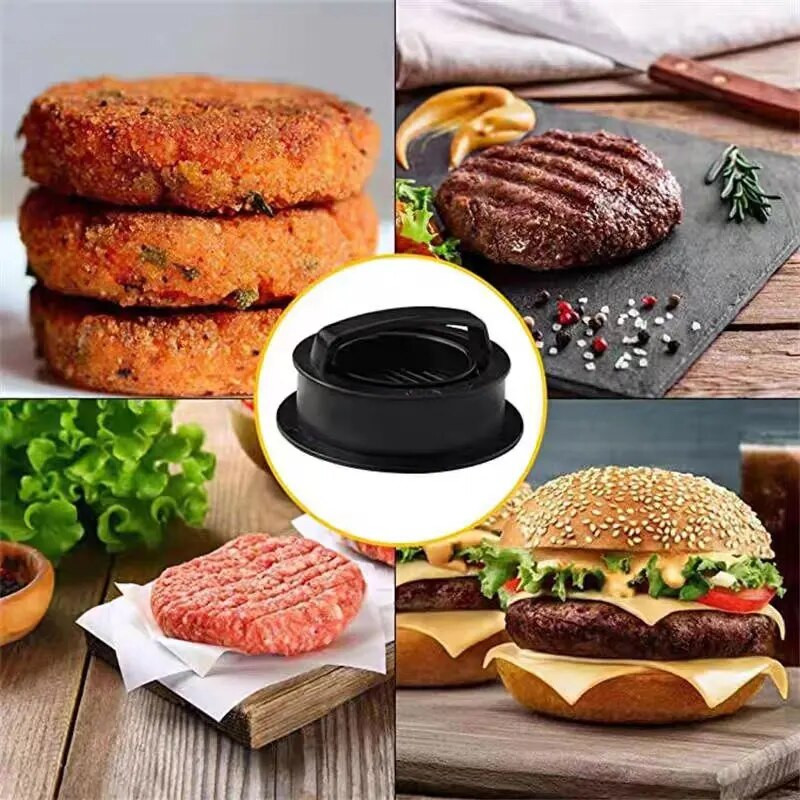 3 az 1-ben tapadásmentes marhahús, vega hamburger pogácsaforma nélkülözhetetlen eszköz a töltött hamburgerek pogácsa készítéséhez