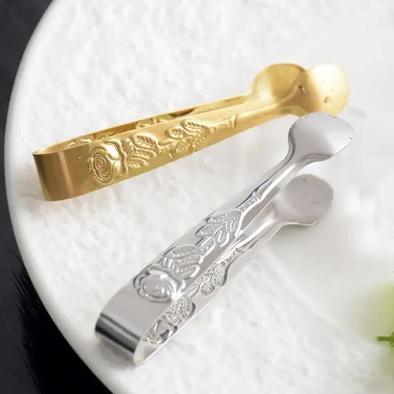 Mini nerūdijančio plieno ledo kubelių spaustukai kubelių cukraus žnyplės Maistas BBQ spaustukai Baras Kavinė Virtuvė Maisto serviravimo žnyplės Duonos Desertas Arbatos spaustukai