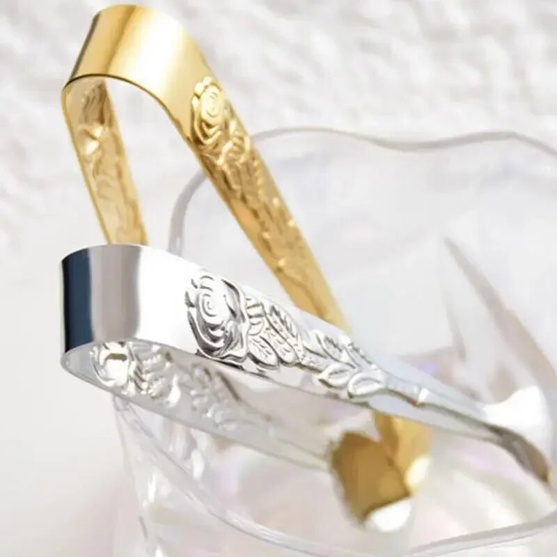 Mini nerūdijančio plieno ledo kubelių spaustukai kubelių cukraus žnyplės Maistas BBQ spaustukai Baras Kavinė Virtuvė Maisto serviravimo žnyplės Duonos Desertas Arbatos spaustukai