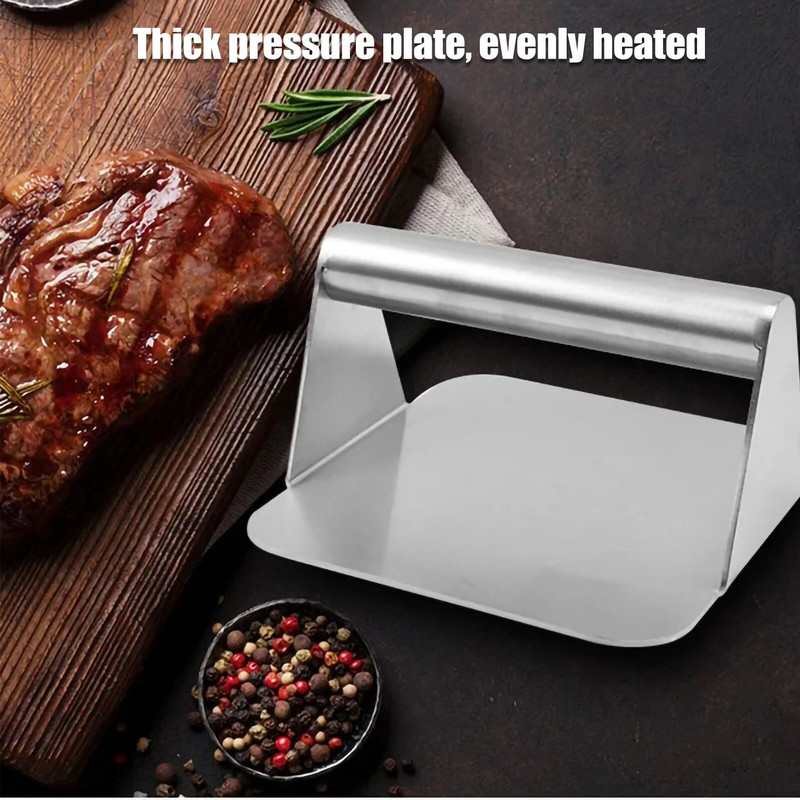 Rankinis nerūdijančio plieno apvalus mėsainių presas Nelipnus grilis Smasher mėsainių presavimo įrankis Mėsos pyrago gaminimo virtuvės įrankis