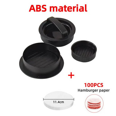 ABS Hamburger Prés Húsos Pite prés Töltött burgerforma Készítő sütőpapíros béléssel Pogácsás tészta Szerszámok Grill Konyhai Kiegészítők