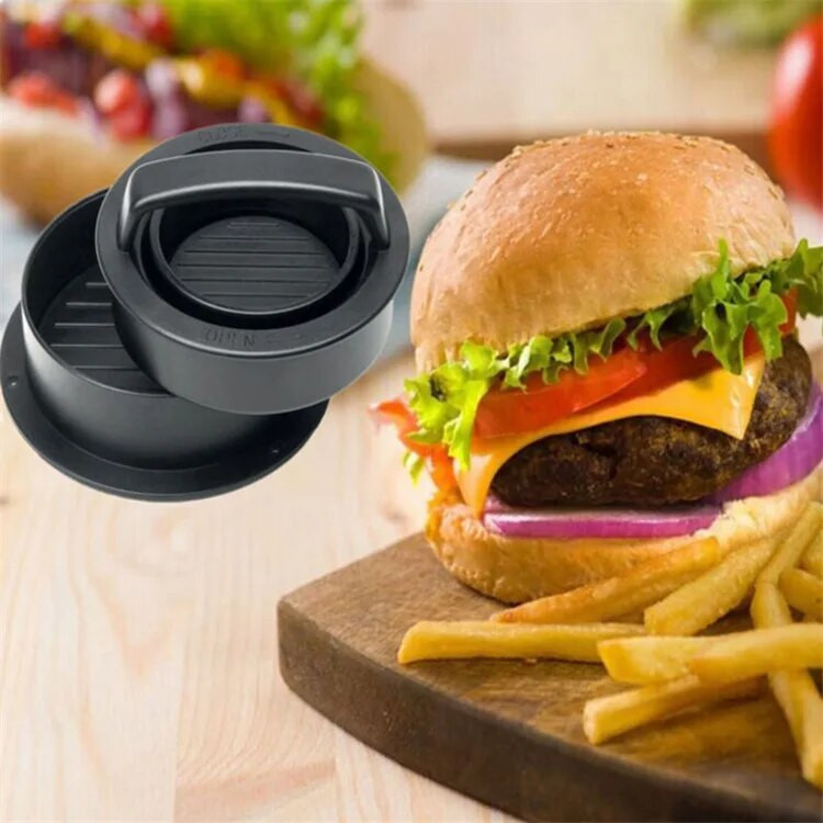 ABS Hamburger Prés Húsos Pite prés Töltött burgerforma Készítő sütőpapíros béléssel Pogácsás tészta Szerszámok Grill Konyhai Kiegészítők