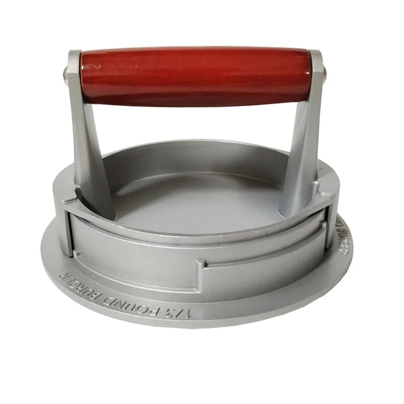 Kiváló minőségű, kerek formájú hamburger prés alumínium ötvözet hamburger hús marhahús grill burger prés konyha élelmiszer penész csepp szállítás