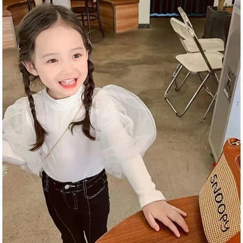 2023 GirlsTees Puff μακρυμάνικο μπλουζάκι Βρεφικά ρούχα Χειμερινά φθινοπωρινά πουλόβερ κορεατικά παιδικά Νέα μπλουζάκια Παιδικά ρούχα 2-6T Παιδικά