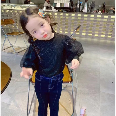 2023 GirlsTees Tricou cu mânecă lungă Puff Haine pentru bebeluși Iarnă Toamnă Pulovere Coreeană Copii Noi Topuri Îmbrăcăminte pentru copii 2-6T Copii