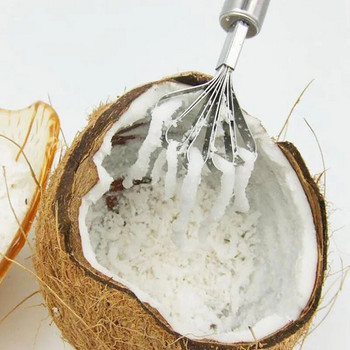 Творчески нож от настърган кокос от неръждаема стомана Домакински ренде за кокосови орехи Рибни люспи Рендосано стъргало за месо Кухненски консумативи