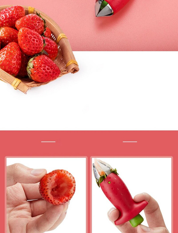 Eperszeletelő Paradicsomszárak Eper Hullerek Gyümölcslevél eltávolító Eper kés száreltávolító kütyük Konyhai főzőeszköz