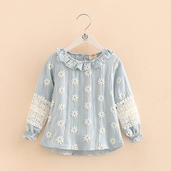 2023 Ανοιξιάτικη μόδα φθινόπωρο Παιδικά ρούχα Βαμβακερά Βρεφικά παιδικά κοριτσάκια με μακρυμάνικο κούφωμα λουλουδάτο πουκάμισο μπλούζας