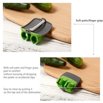 Μαύρο γκρι Αποφλοιωτής χεριών λαχανικών Γρήγορη συσκευή αποφλοίωσης φρούτων λαχανικών Εργαλείο κουζίνας Αξεσουάρ κουζίνας Gadgets Βοήθεια για το σπίτι