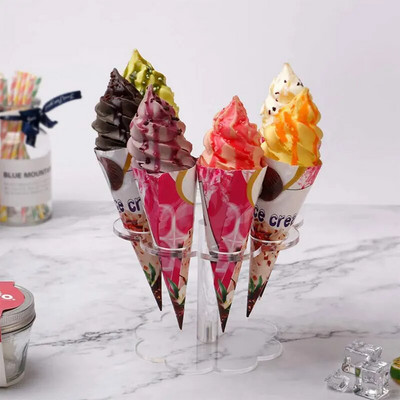 YOMDID Διαφανής βάση για παγωτό για Cupcake Ακρυλική βάση Ανθεκτική βάση στήριξης για χωνάκια παγωτού Οθόνη Εργαλεία ψησίματος