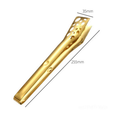 Auksinės nerūdijančio plieno virtuvės kepsninės žnyplės Įvairių stilių duonos salotų spaustukas kepsnys kepimas gruzdinimas mentelė serviravimo spaustukas Kepimo reikmenys