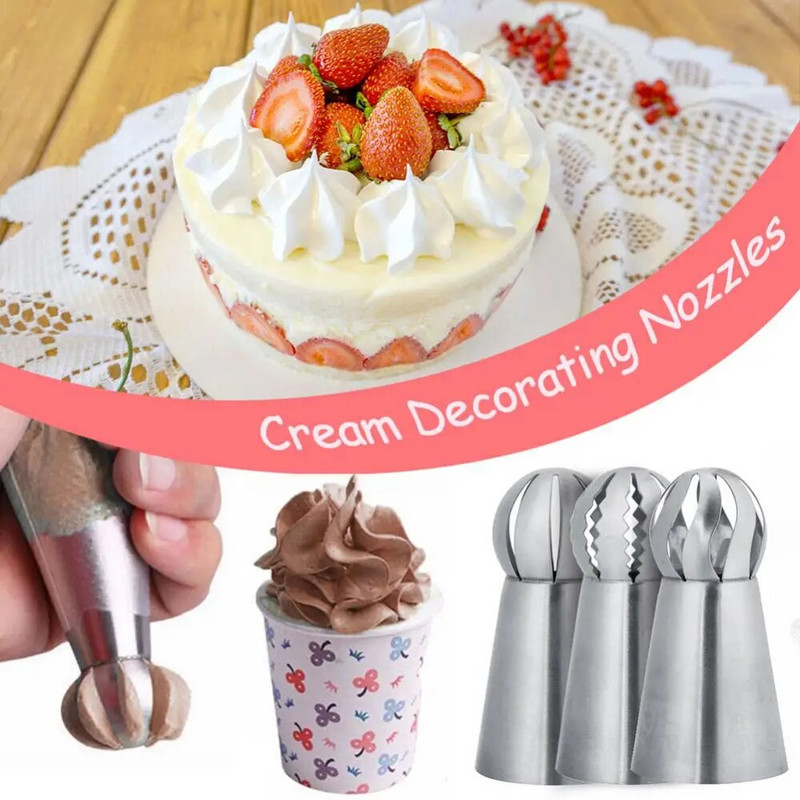 3 DB Esküvői torta fúvókák Torta forgótányér tészta leveles szoknya Jegesítő csövek fúvókák Desszert torta Cupcake dekorációs eszköz Konyha Új
