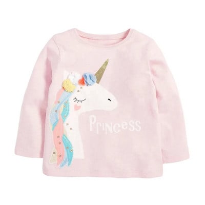 Little Maven 2023 Hosszú ujjú póló Baby Girls Lovely Alpaca Pamut Gyerek Alkalmi Ruhák Tavaszi és őszi felsők gyerekeknek