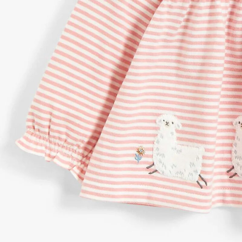 Little Maven 2023 Hosszú ujjú póló Baby Girls Lovely Alpaca Pamut Gyerek Alkalmi Ruhák Tavaszi és őszi felsők gyerekeknek