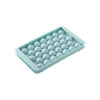 3D кръгла тава за кубчета лед с капак Пластмасова форма за лед в диамантен стил Хладилник Сферични форми Направи си сам Машина за топки за лед Кухненски инструменти