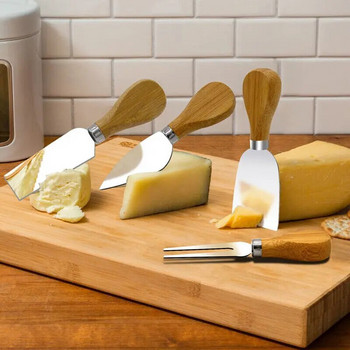 Нож за сирене от неръждаема стомана Резачка за масло Кухненски инструмент за печене Шпатула за крем за торта Скрепер Резачка за сандвичи Закуска Разпределител за сладко