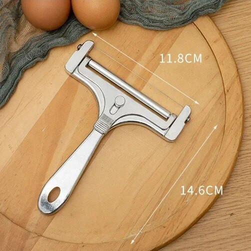 Naujas reguliuojamo storio sūrio pjaustyklės trintuvas aliuminio lydinio rankinis sūrio sviesto grandiklis su metalinės vielos virtuvės įtaisu