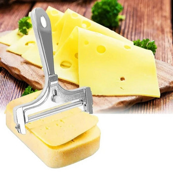 Резачка за сирене ANYOHOE с още 1 тел от неръждаема стомана Резачка за сирене и масло с регулируема дебелина за меки и полутвърди сирена
