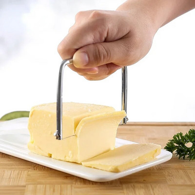 Vajdrótszeletelő kézi vajvágó sajtvágó rozsdamentes acél drót sajtvágó drótvágó szeletelő konyhai kellékek