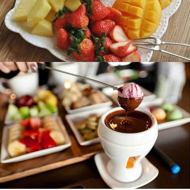 6 bucăți/set furculiță din oțel inoxidabil, oală fierbinte, frigărui de topire pentru fondue, bucătărie, brânză, fructe pentru desert, unelte pentru furculiță, accesorii alimentare
